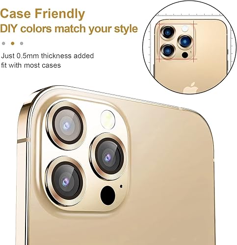 Miniatura 15 de Jeluse [Paquete de 2 protectores de lente de cámara diseñados para iPhone 13 Pro/iPhone 13 Pro Max, protector de pantalla de vidrio templado 9H