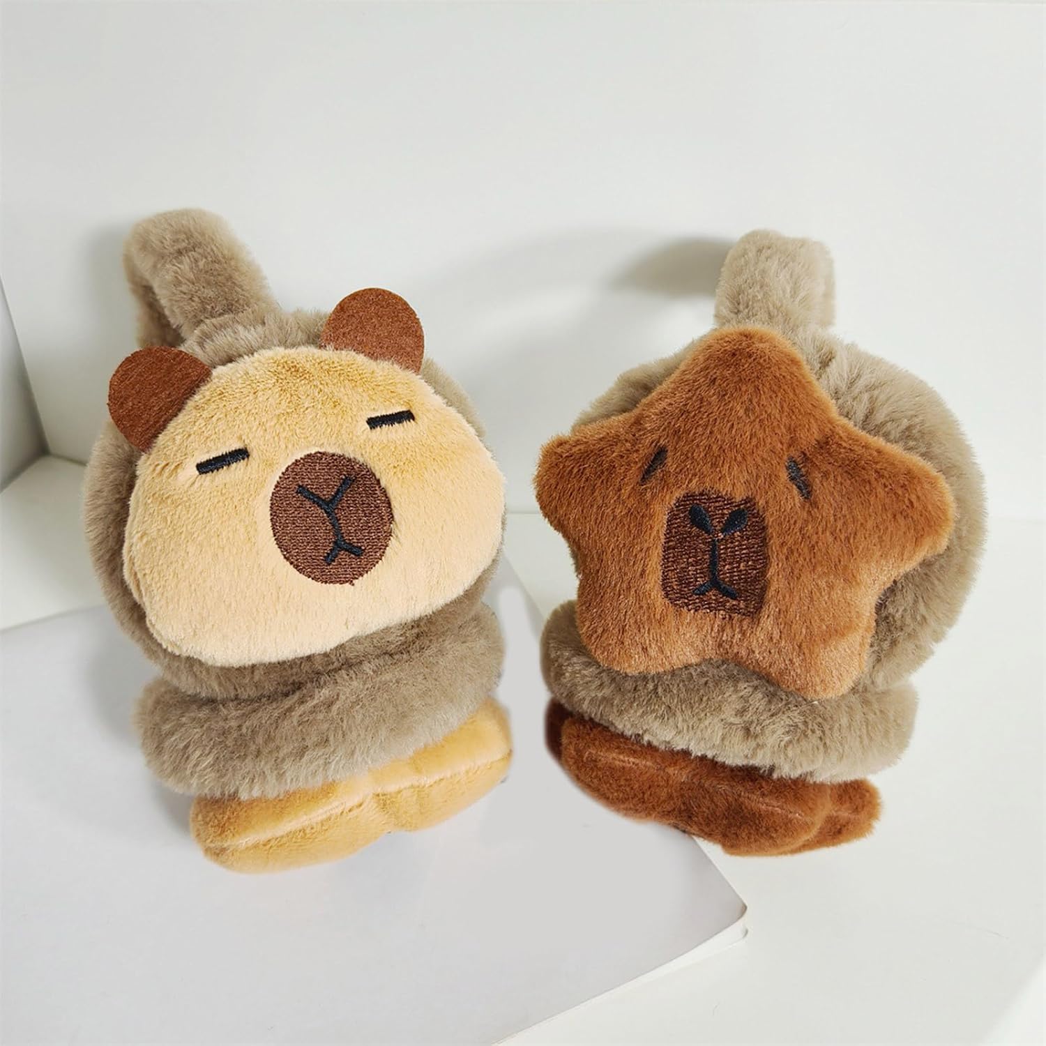 Cartoon Plush Ear Muffs Animal Themed Earflap Comfortable Ear Warmer for Women and Men Cold Protections Earmuffs Foldable