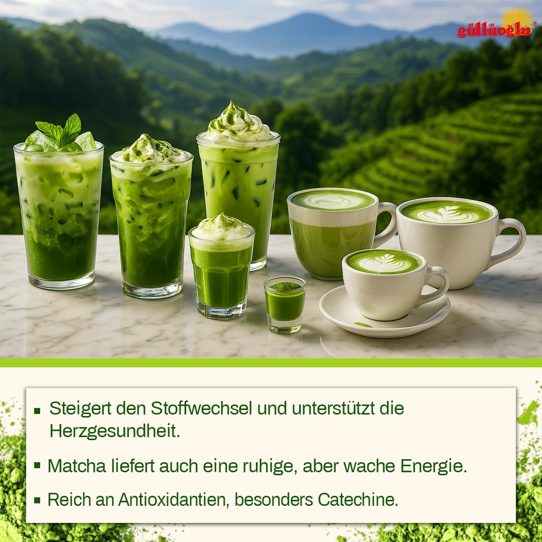 Matcha zielona herbata w proszku o ceremonialnej jakości – AAAA – 100 g – pierwsze zbiory z Nishio, Japonia – mielenie kamienia – do herbaty, latte, smoothie i pieczenia