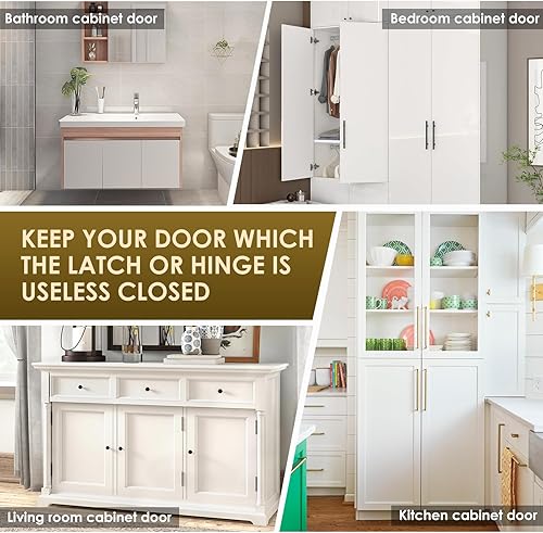 Miniatura 7 de GroTheory Paquete de 6 cierres magnéticos para puerta de gabinete, imanes de puerta de acero inoxidable con imán fuerte para armario de cocina,