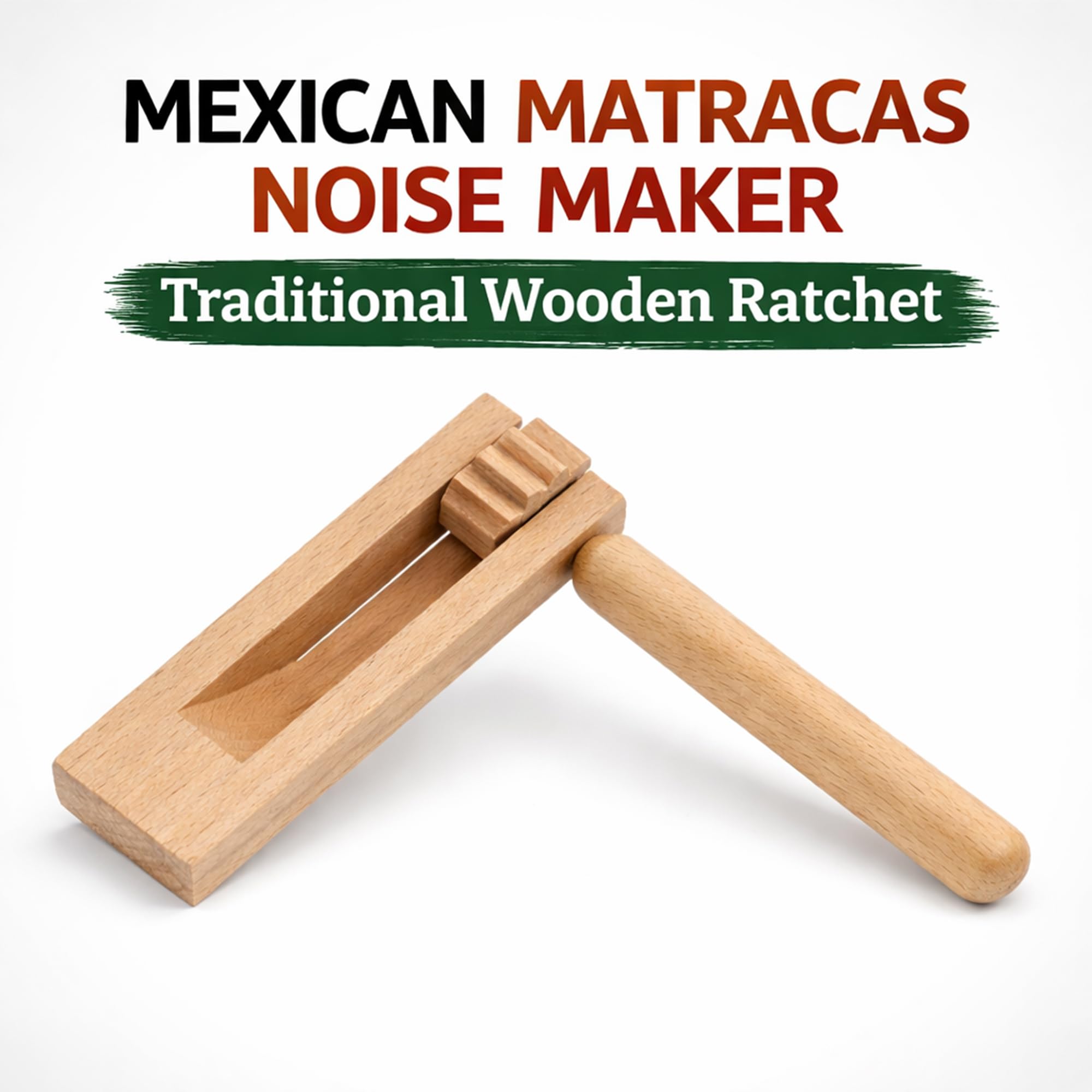 MIHEY Matracas Mexicanas Noise Maker - Confezione da 18 | Cricchetto rotante in legno per eventi sportivi, lauree e celebrazioni Cinco De Mayo