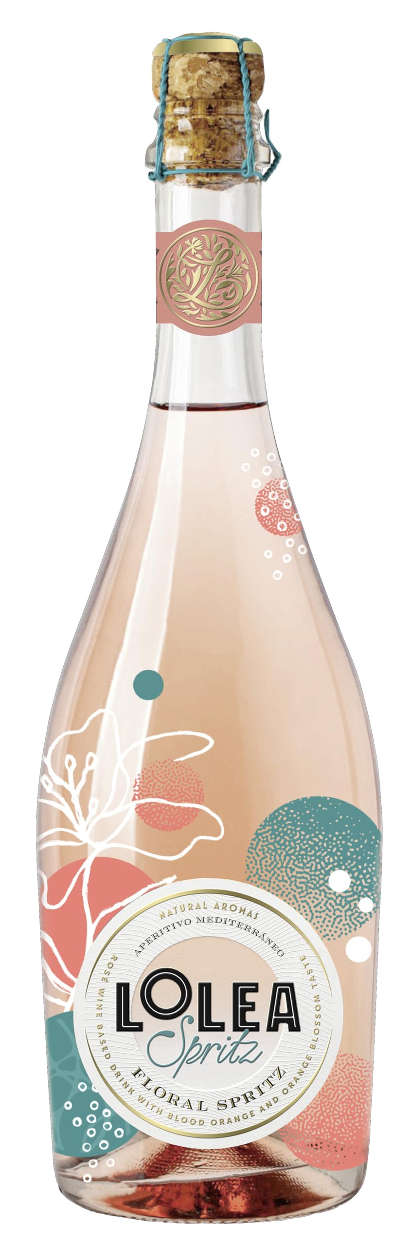 Lolea Floral Spritz (1x 0,75 l)– Mediterraner Aperitif mit Roséwein, Blutorange und Orangenblüte – Prickelnder Sommerdrink mit Botanicals – 8 prozent Volumen – 750 prozent ml Ready-to-Drink Flasche