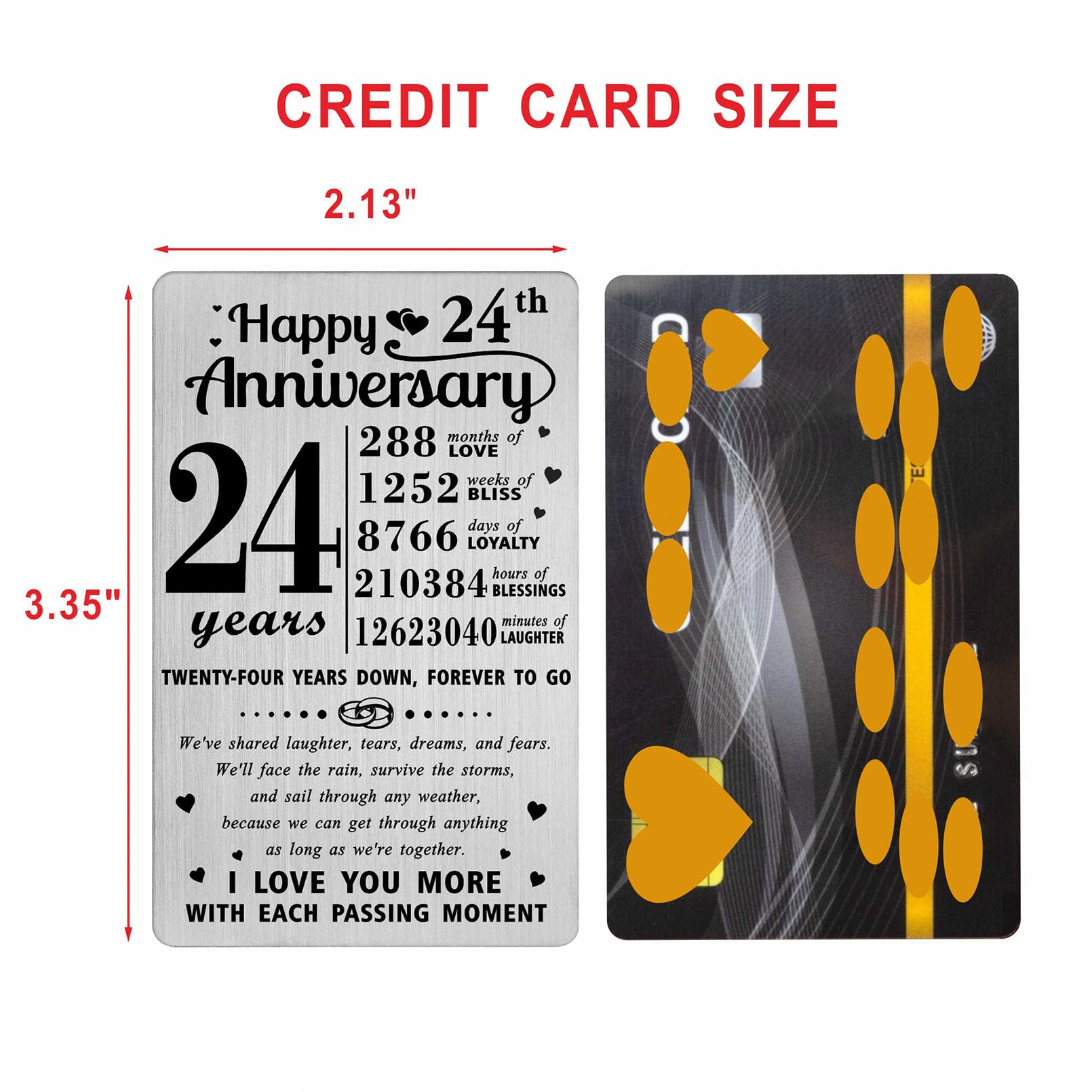 Richesele 24 Year Wedding Anniversary Card, 24th Wedding Anniversary Card - Image 2