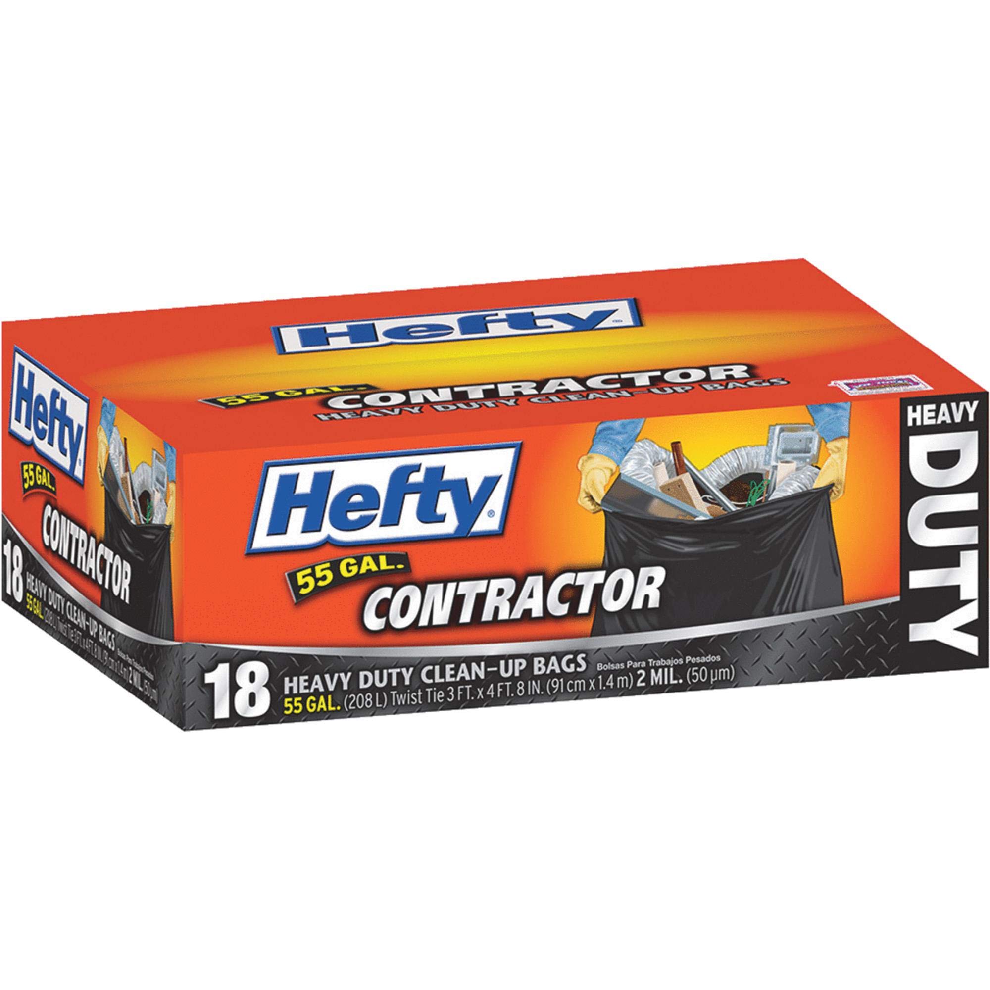 Hefty 55 Gallon Contractor Bags, 18ct