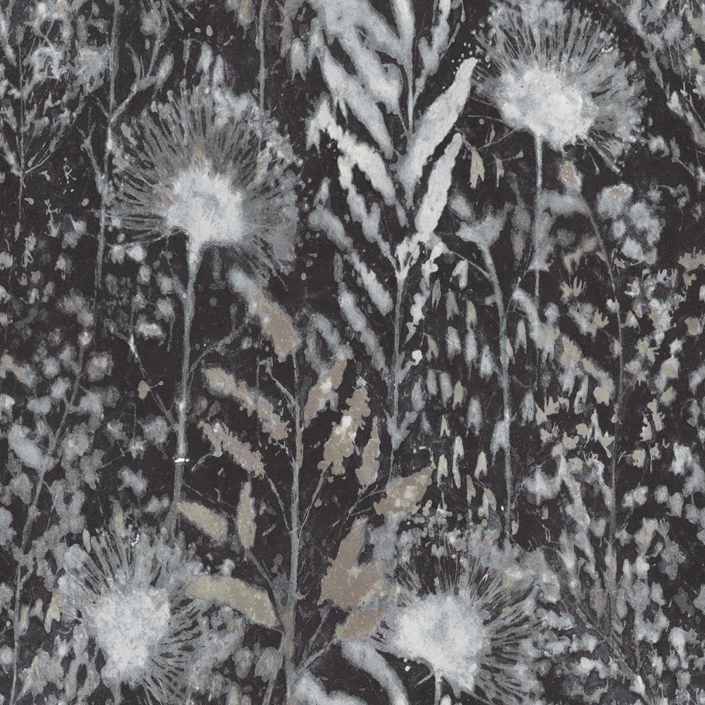 RoomMates RMK11944WP Black Dandelion Peel and Stick Wallpaper