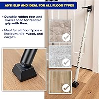 Vista 3 de BRINKS Barra de seguridad para puerta – Barra de seguridad de puerta ajustable para viajes, escuela, dormitorio y hogar – Jammer puerta para puertas