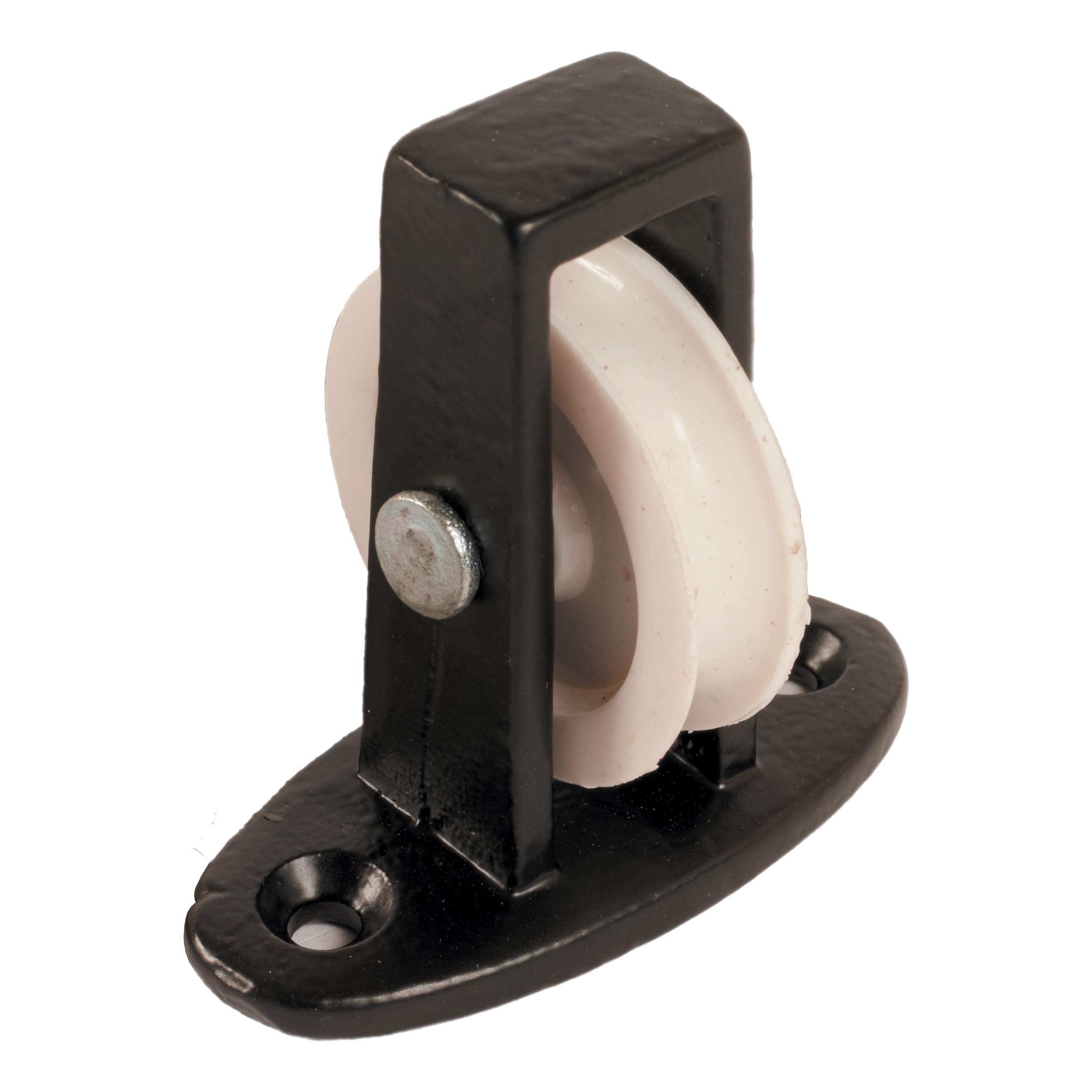 Perry Hinges 38Mm No.264 Upright Cast Pulley - 38Mm Nylon Wheel Across The Plate Each Black Finish Size 1