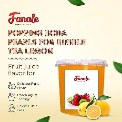 Vista 11 de Fanale Perlas de fresa y mango, veganas, sin OMG, sin gluten, sin grasa, perfectas para té de burbujas, batidos, helados, postres y bebidas, 2