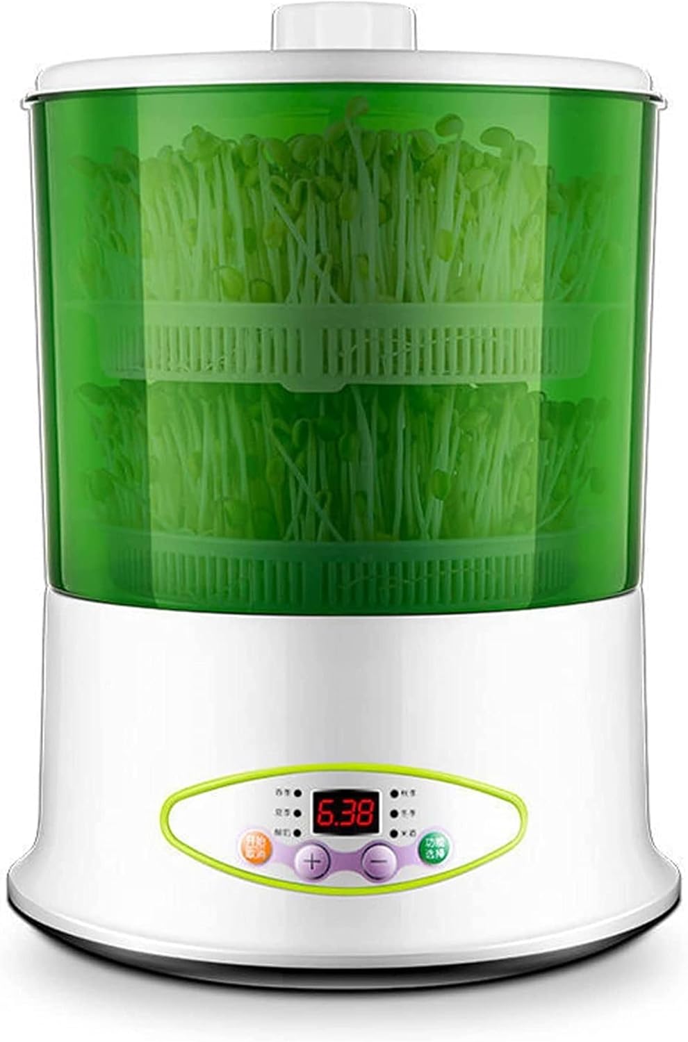 Bean Sprouts Machine, Seed Germination Kit, Automatic Bean Sprouts Maker, Household Bean Sprouts Pots, Seed Grow Cereal Tool, Seed Sprouter for Seeds Growing (Size : 2 Layers)