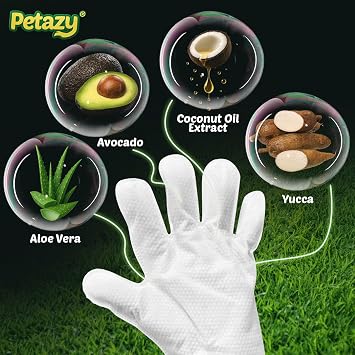 Petazy Pet Glove Wipes for Dogs & Cats - Paws, Ears & Butt Cleaning, 2x25pk | Lavender, Grooming Glove, Deodorizing, Tear-Resistant, Thick, Hypoallergenic, Aloe & Coconut Oil for sensitive skin, No Rinse