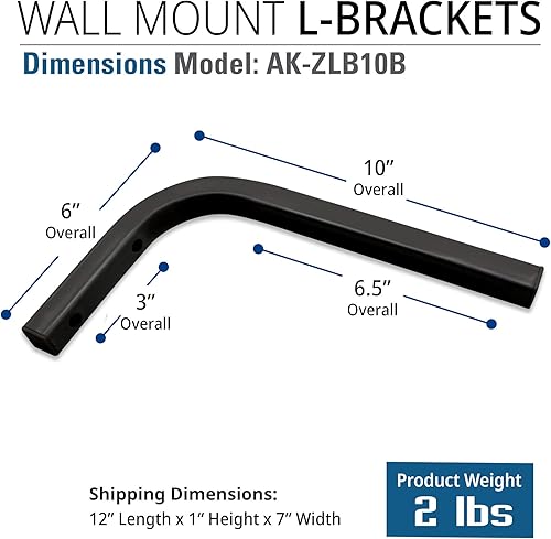 Miniatura 4 de AKIA SCREENS AK-ZLB10B - Pantalla de proyector universal de 10 pulgadas, soporte en L, kit de montaje para colgar en la pared, extensión ajustable