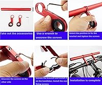 Vista 6 de Extensor de manillar de bicicleta, extensor de manillar de bicicleta con soporte de abrazadera de montaje doble, para soportes de bicicleta, barras