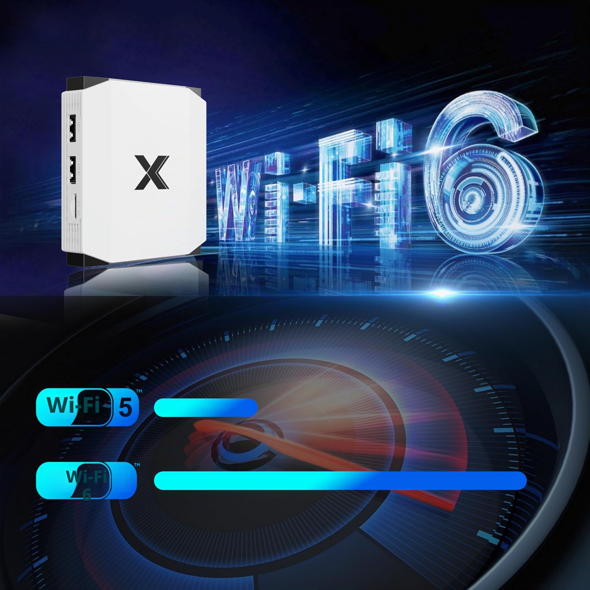 Boîtier Android TV Box 4 Go RAM 32 Go ROM, Processeur Quad-Core, WiFi Double Bande, Bluetooth, Codage H.265 HEVC, Extension Carte TF - Lecteur Multimédia