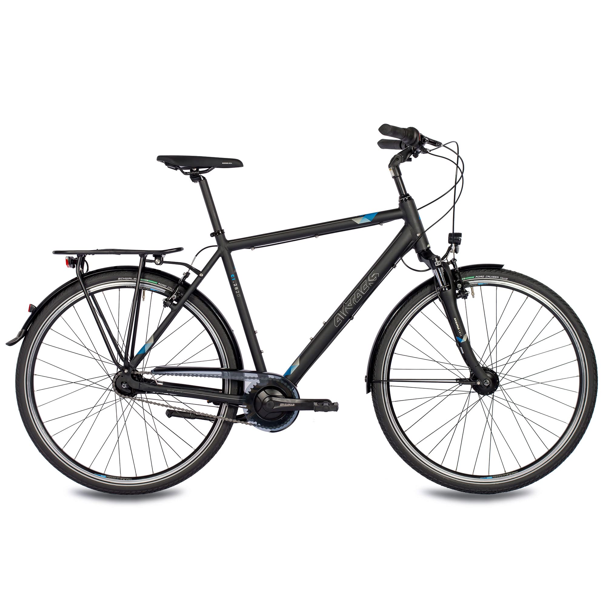 Airtracks Herren City Fahrrad 28 Zoll Citybike CI.2820 Shimano Nexus 7 Gang - Nabendynamo - Schwarz Matt - Rahmenhöhen 52cm und 56cm - Modelljahr 2026