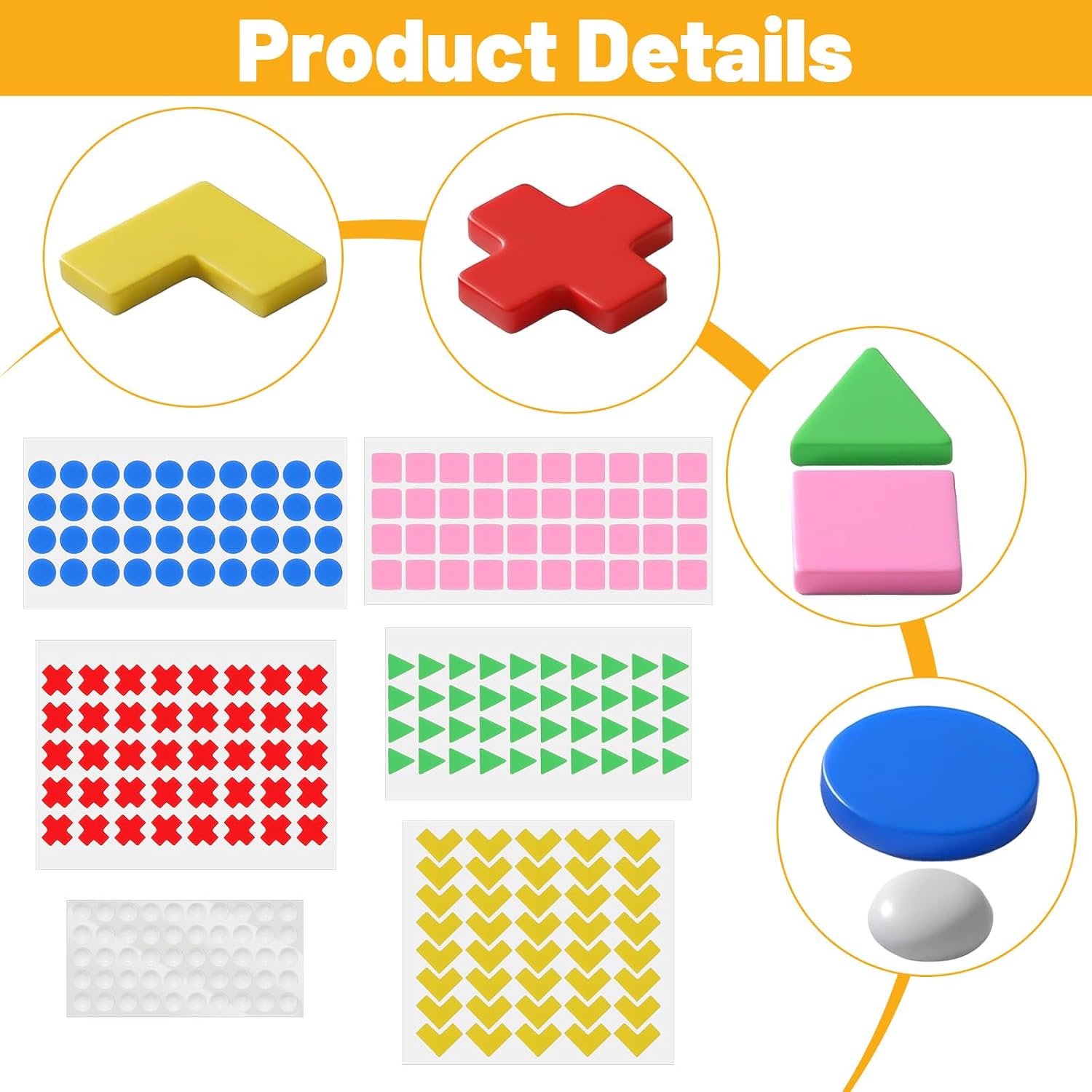 Molain 250PCS Bump Dots for Visually Impaired, Low Vision Aids Assorted Shapes Colors Silicone Adhesive Braille Stickers Tactile Dots for Blind Elderly Household Appliances Marking