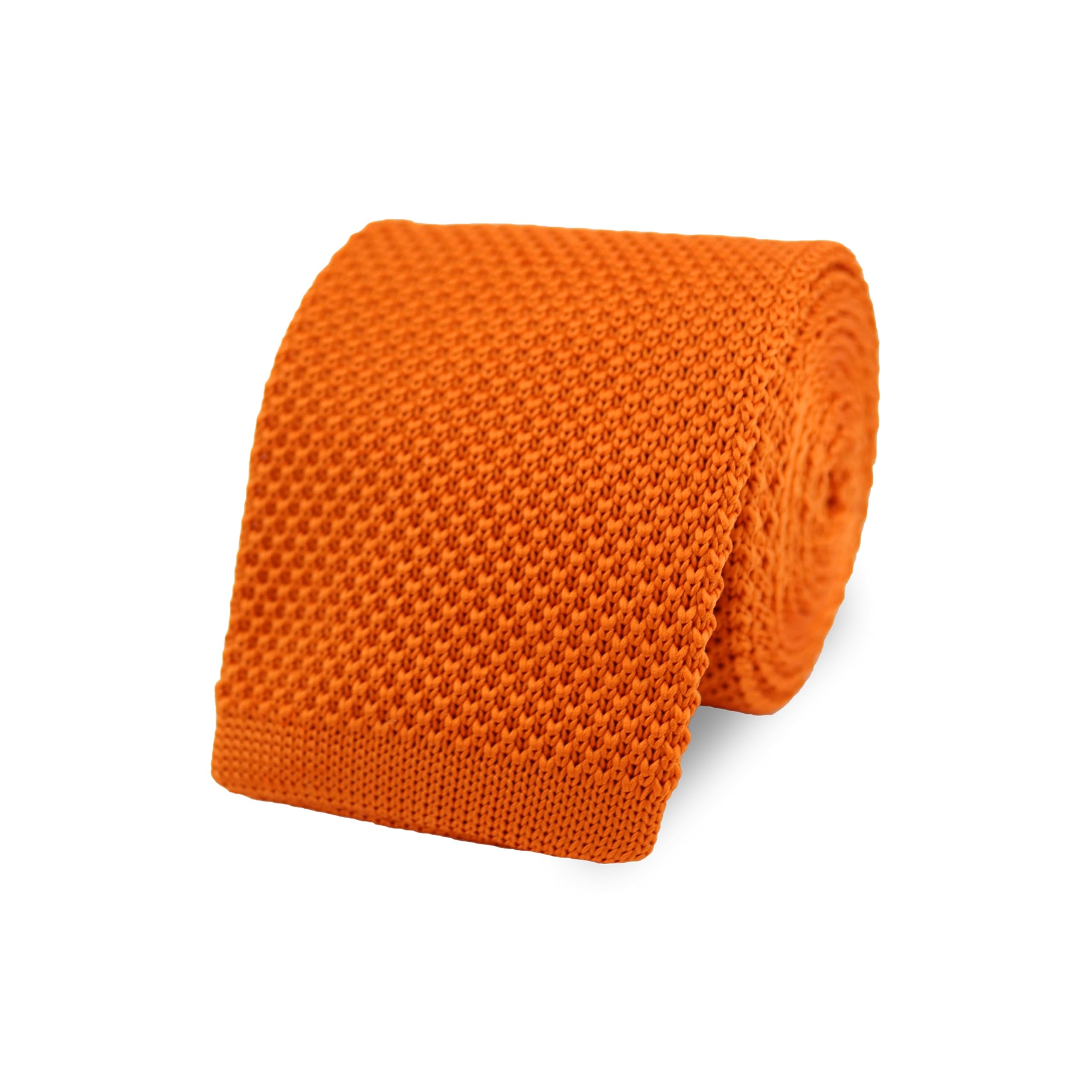 The Gents Lab Men's Orange 100% Polyester Square End Knitted Neck Tie (Orange)