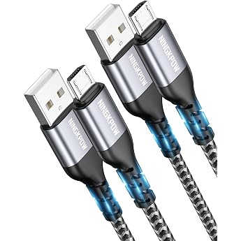 Micro USB Cable [2 Pieces 3M] Nylon Micro USB Charging Cable High Speed