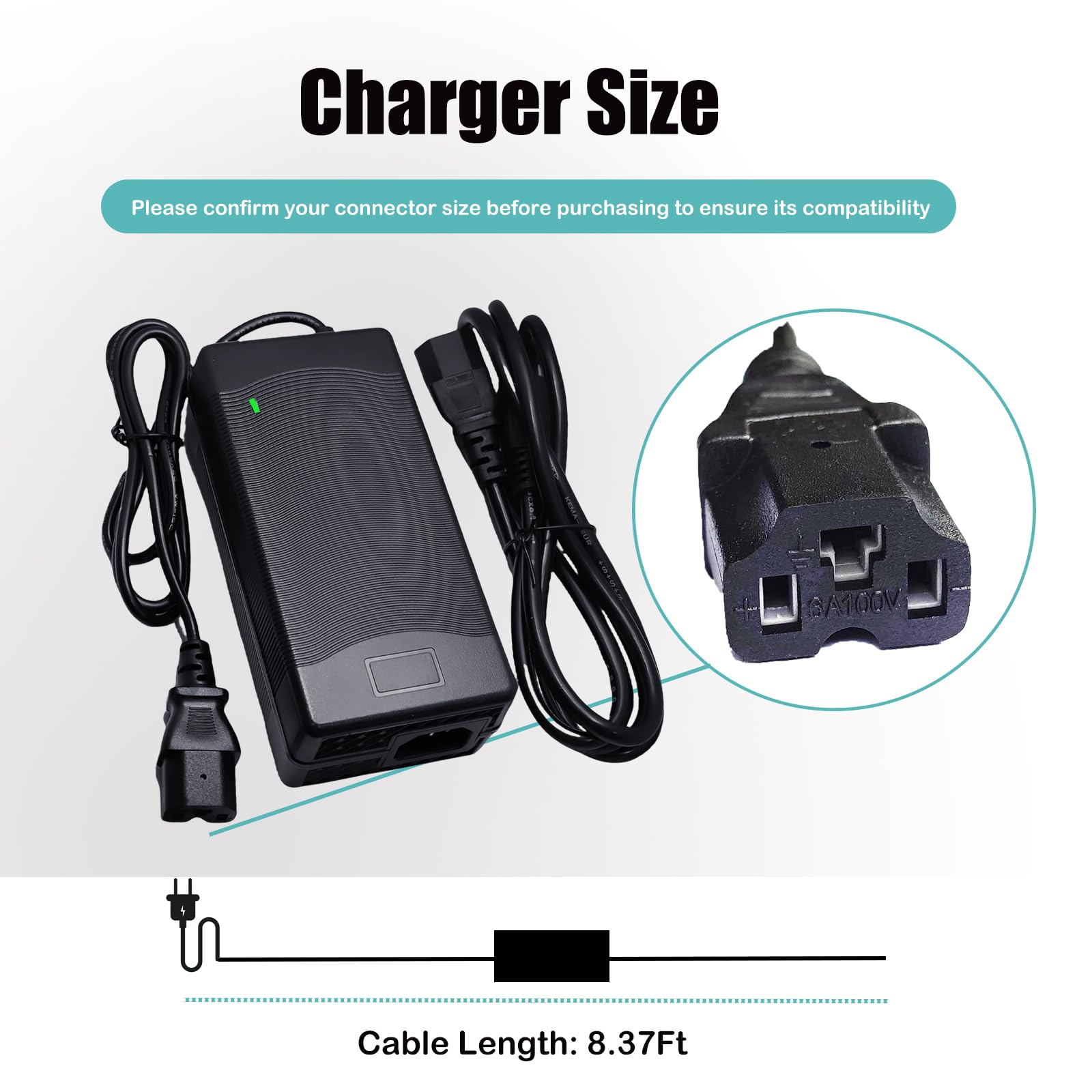 60 Volt 3.0 Ampere Schnell-Ladegerät 3-Pin Blei-Säure-Batterie-Ladegerät für 60V 20AH 32AH AGM Gel SLA Big Electric Scooters & E-Bikes, eWheels EW-52 EW-54, Go-Karts, Big Toys, MotoTec 3A Fas