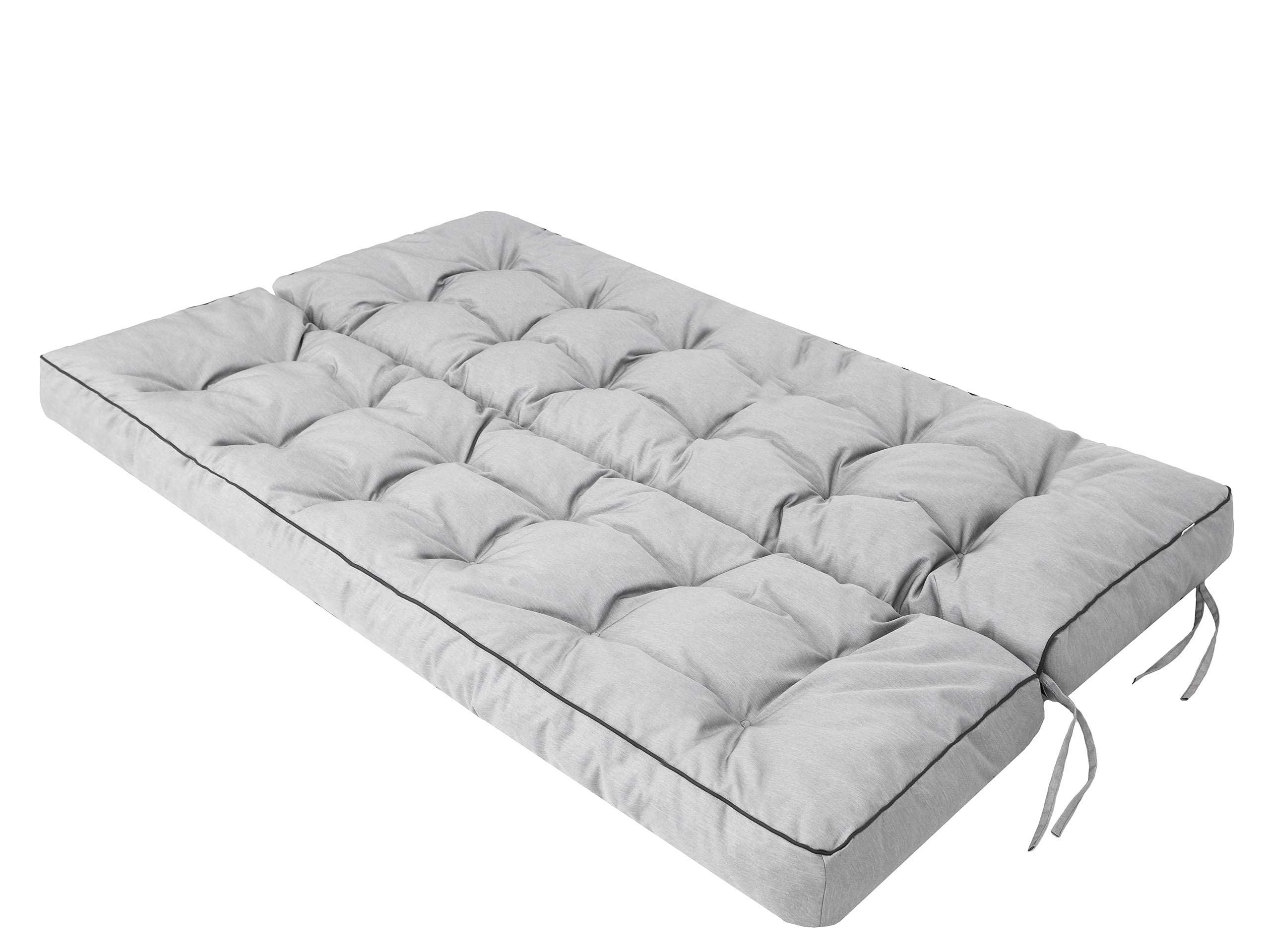 Sitzkissen Bankkissen Bankauflage für Gartenbank Schaukelkissen Bodenkissen Kissen für Hollywoodschaukel Outdoor und Indoor -180 cm - Hellgrau