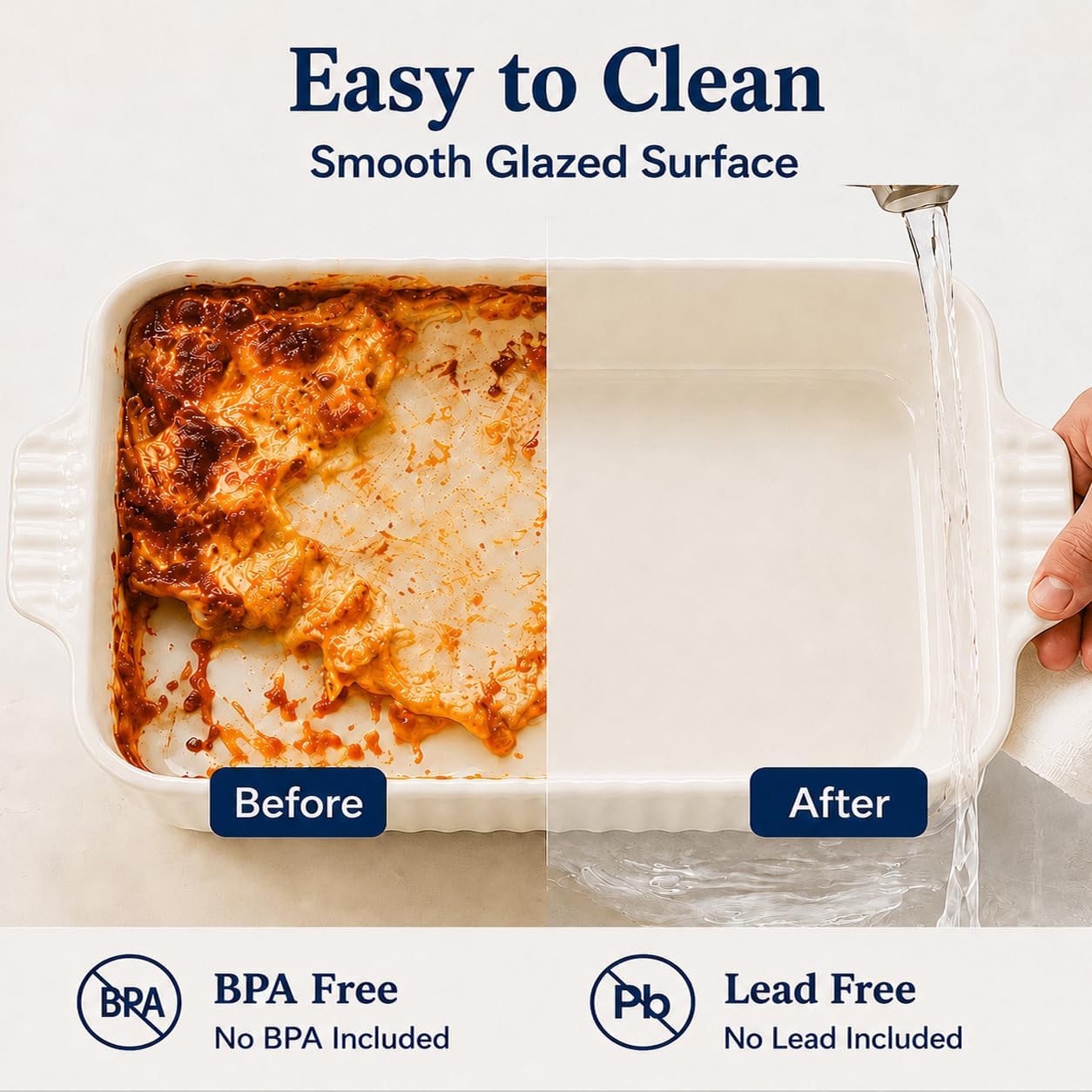 4.7QT Casserole Dishes for Oven, 9x13 in Ceramic Baking Dish