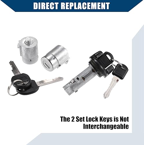 Miniatura 6 de No.12369498 - Juego de núcleos de bloqueo de interruptor de encendido para puerta delantera, con llaves para Chevy CK Pickup 1995-1997 para GMC