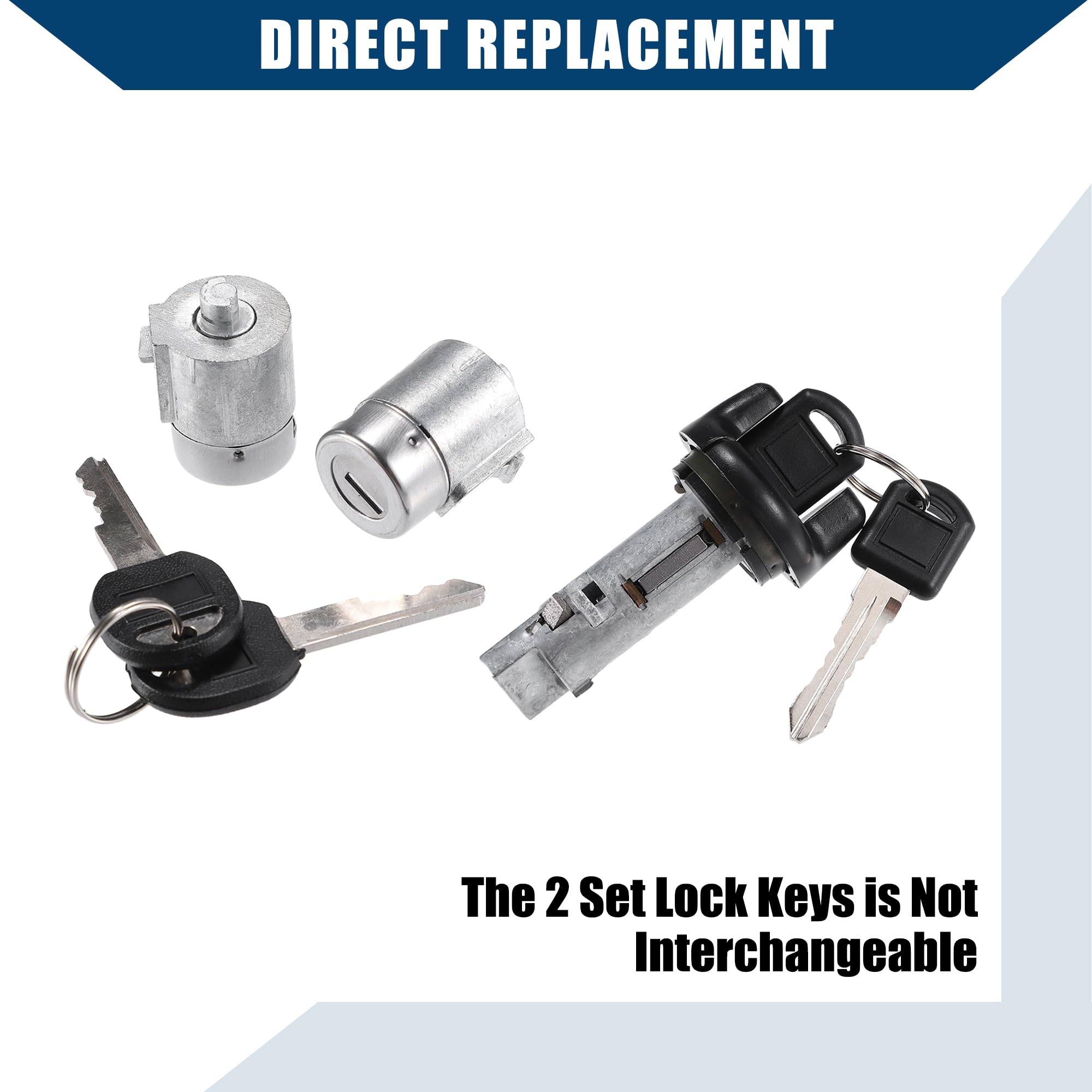 New Front Door Lock Cylinder Set With Keys For 1995-1999 Chevy/GMC Trucks & Suburban