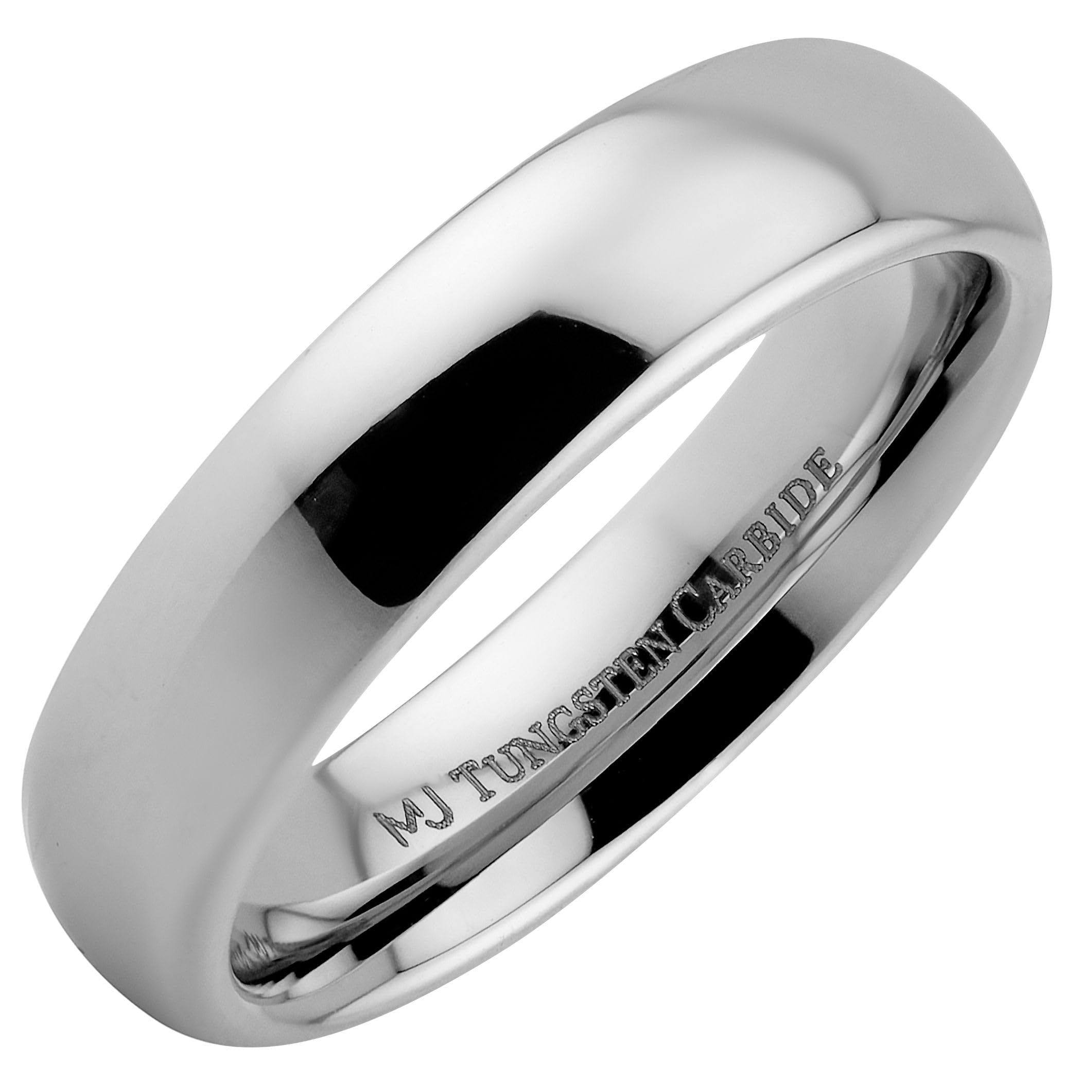 MJ Metals Jewelry2mm to 10mm Tungsten Carbide Classic Wedding Ring Polished Band