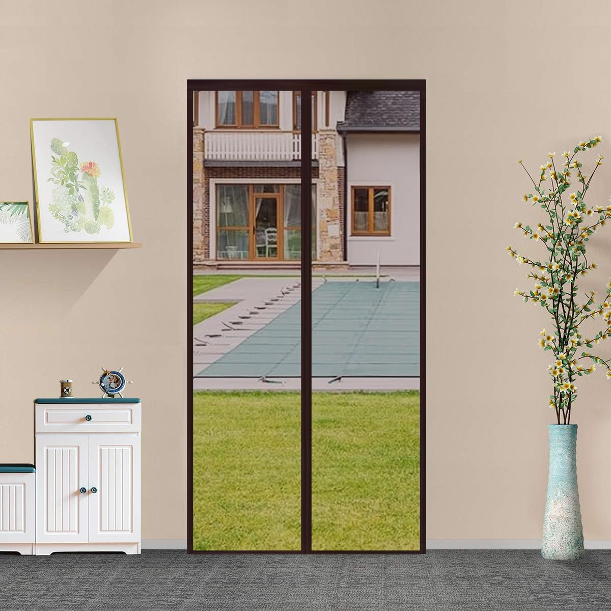 Aryan Utsav Magnetic Mosquito Door Net/Curtain with Strong Magnets for All Types of Doors & Sizes | Main, Balcony Or Kitchen Doors, Self-Closing, Bug & Insect Net (210 * 100cms - Brown) (B0DF533VHL) Amazon Price History, Amazon Price Tracker