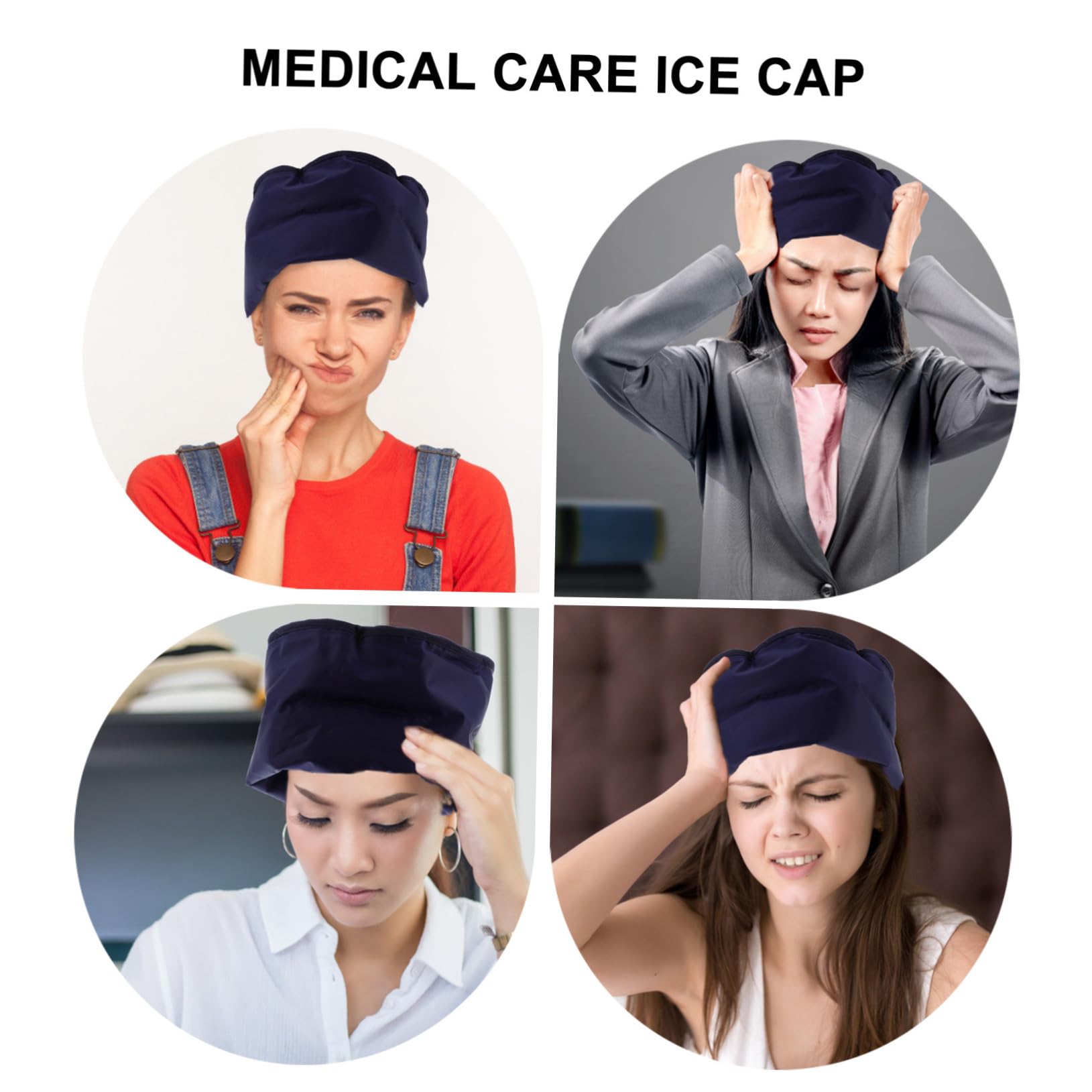 Healvian Cuffia Refrigerante per Chemioterapia Blu, Terapia Fredda e Calda, Sollievo Mirato per Collo e Spalle, Leak-proof, Skin Friendly