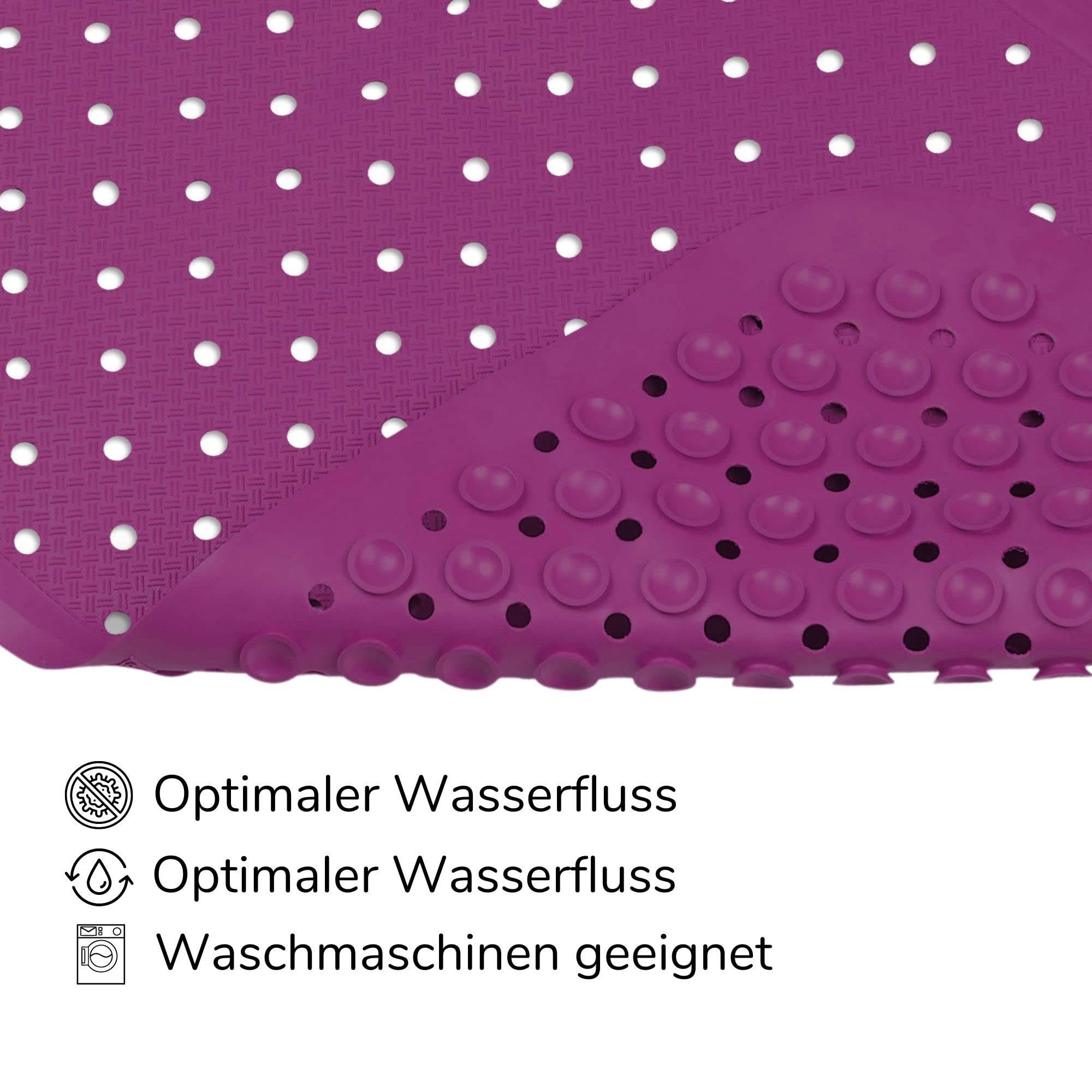 Tapis de baignoire antidérapant sans plastique FSC - Sans plastique - 100 % BPA + PVC - Violet - 76 x 34 cm 585900