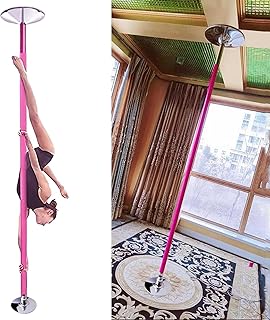 LXGJSQY Barra de Baile portátil para el hogar de 7,5 a 9/9,8 pies, Kit de Barra de Baile estática giratoria de Silicona para Ejercicios/Fitness, Barra de Stripper para Apartamentos, Color Rosa (Colo