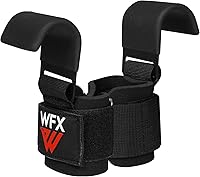 Vista 3 de Weight Lifting Hooks, Non-Slip Rubber Coated Grips, 7mm Neoprene Wrist Support Padding, Power Lifting Barbell Rows Dead Lifts Chin Pull Up Fitness