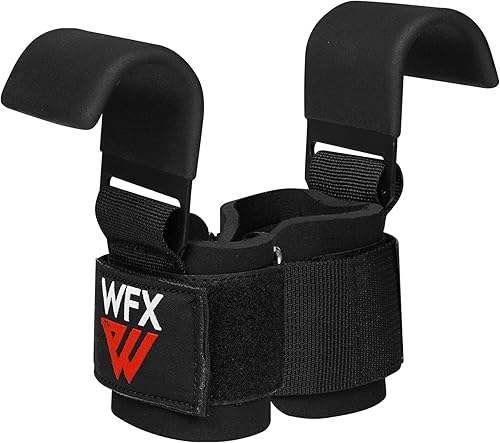 Miniatura 3 de Ganchos de levantamiento de pesas, Puños recubiertos de goma antideslizante, Acolchado de soporte de muñeca de neopreno de 0.276 in, Filas de pesas