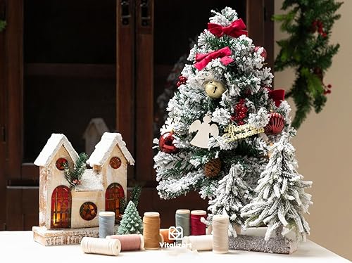 Miniatura 6 de Vitalizart Juego de cinta de terciopelo rosa y blanco de 38 pulgadas x 15 yardas, carrete de madera con ribete ecológico, 9 rollos x 5 yardas para