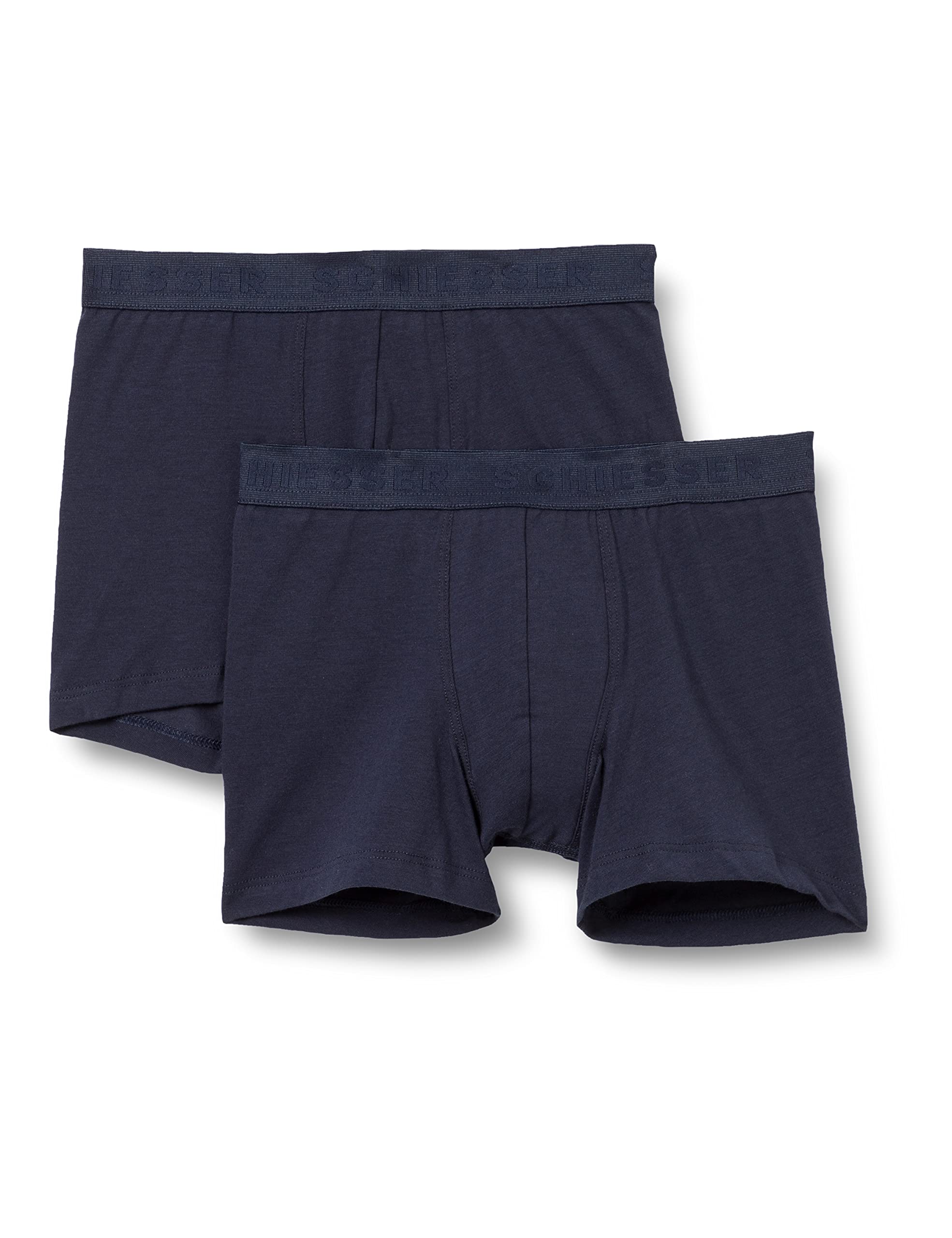 Schiesser Jungen 2 Pack Unterwäsche Boxershorts - 95/5 Organic Bio Baumwolle - Größe 140 bis 176