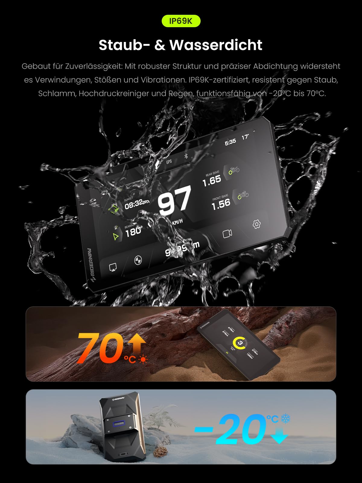 R7M 7" Wireless CarPlay & Android Auto für BMW Motorräder – Native Wonder Wheel- und Actionkamera-Steuerung | Echtzeit-Datenauslesung (TPMS/RPM) | OTA-Updates | 1200-Nit IP69K GPS | NAV Prep