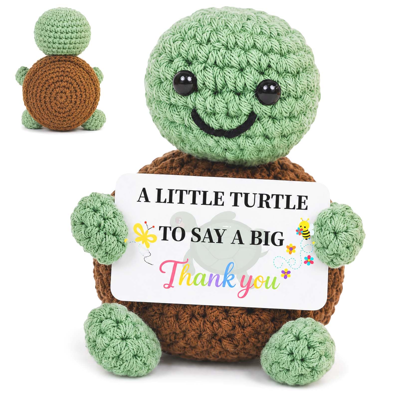 RUQVKWLA Thank You Gifts for Women, Handmade Crochet Turtle Thank You Gift, Cute Positive Energy Pocket Hug, Thank You Teacher Gifts for Men Women Teachers, Appreciation Gifts, for Teachers' Day