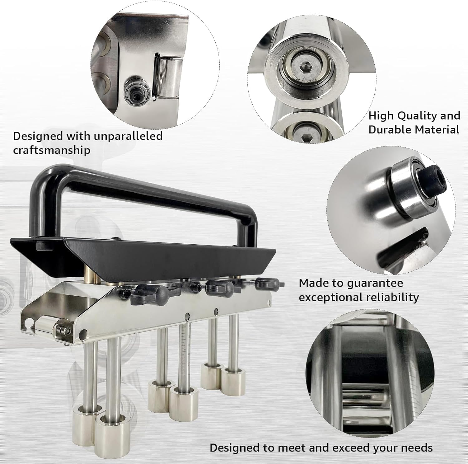Three-Station Edge Roller Bender, 0-90° Bending Angle, Hand Tools Standing Seam Roofing Tools Adjustable for Making 5/8" to 4" (16 to 102 MM) Bends in 29 to 22-Gauge Steel (Silver)