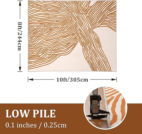 Miniatura 61 de YIHOUSE Alfombras de área de 5 x 8 pies, alfombra lavable abstracta, moderna alfombra blanca y negra para dormitorio, sala de estar, comedor, Modern