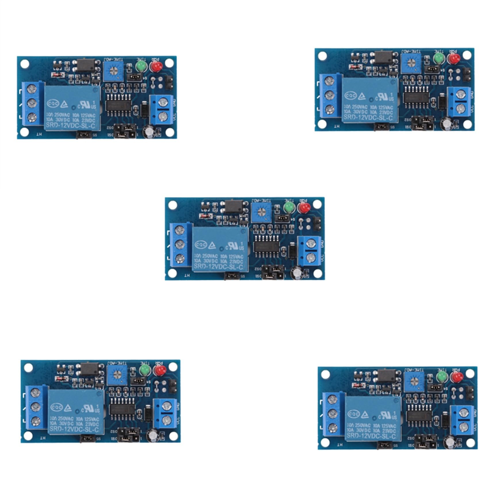 Jnchdghwa 5X 12V DC Delay Relay Delay Turn On/Delay Turn Off Switch Module with Timer