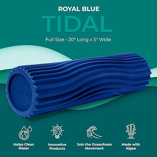 Miniatura 2 de Oceanfoam Tidal Roller - Rodillo de espuma para masaje muscular para dolor de espalda y estiramientos, textura firme y ergonómica de onda ancha,