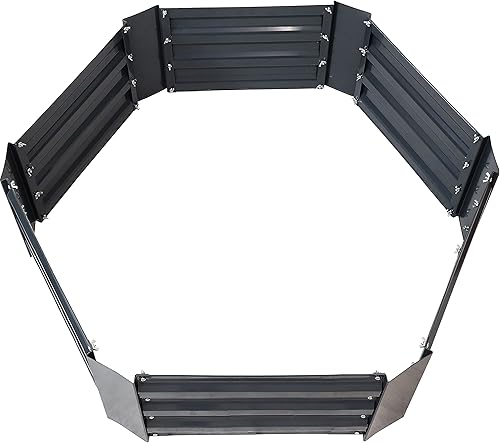 Miniatura 79 de Sunnydaze Cama de jardín de metal elevada de 11.75 pulgadas de alto, cama de jardín elevada galvanizada para exteriores para verduras y flores