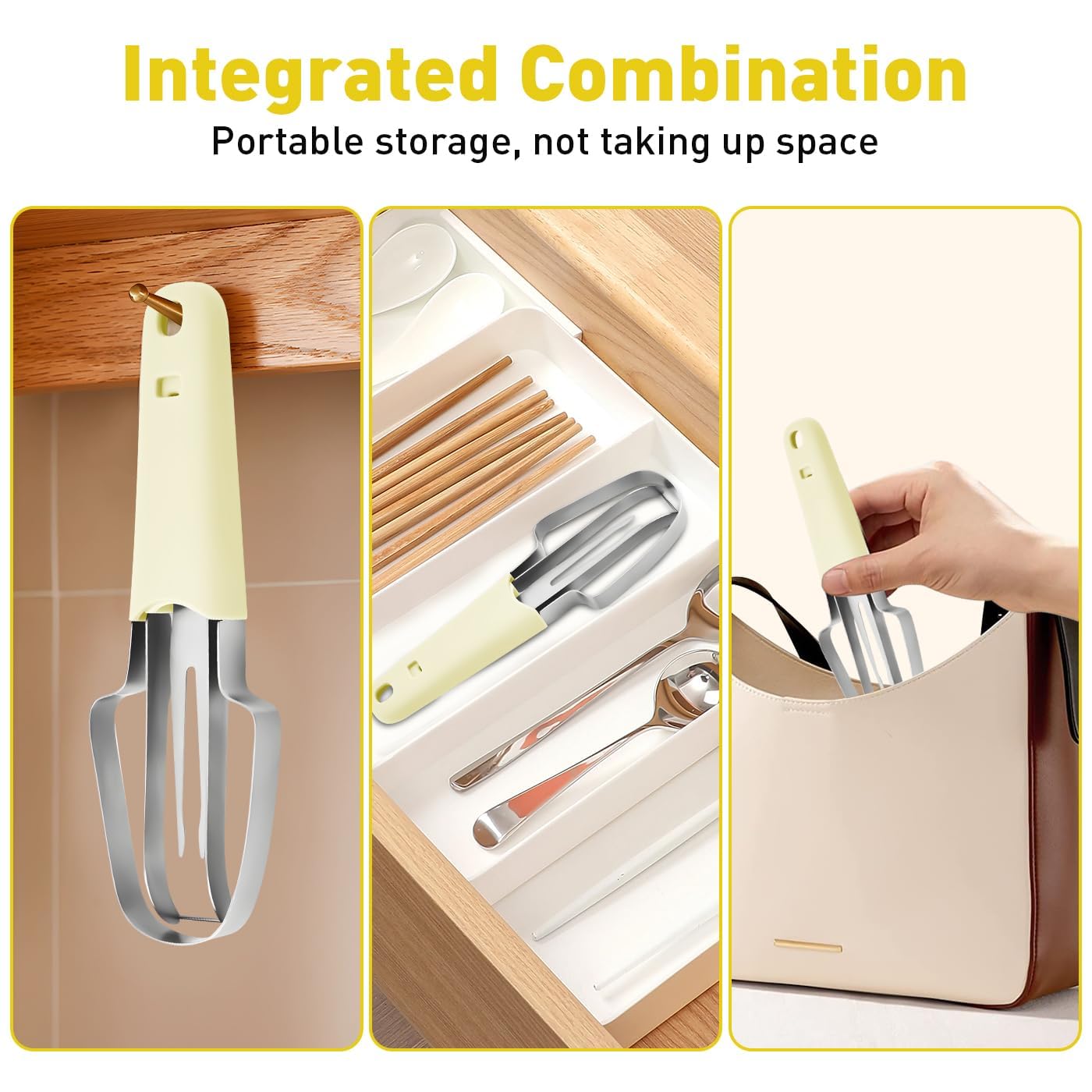 3-in-1 Wassermelonen Schneider Edelstahl - Fruchtschneidegabel Grün