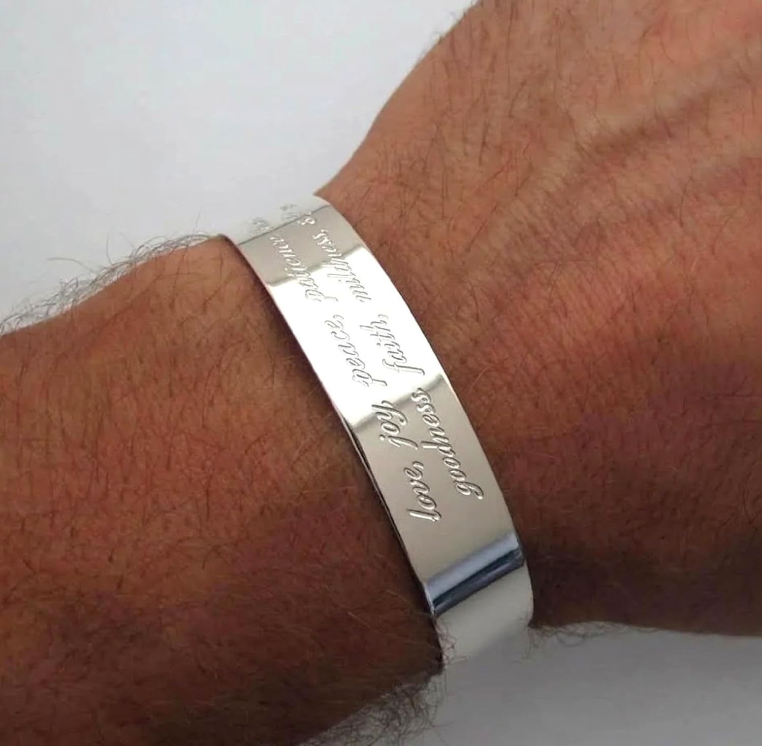 NadinArtDesign Engraved wide Mens Cuff Bracelet, Personalized for Men Quote Bracelet for Him, Customized Jewelry, Open Wide Cuff - inspirational cuff bracelets for men Gift for Him