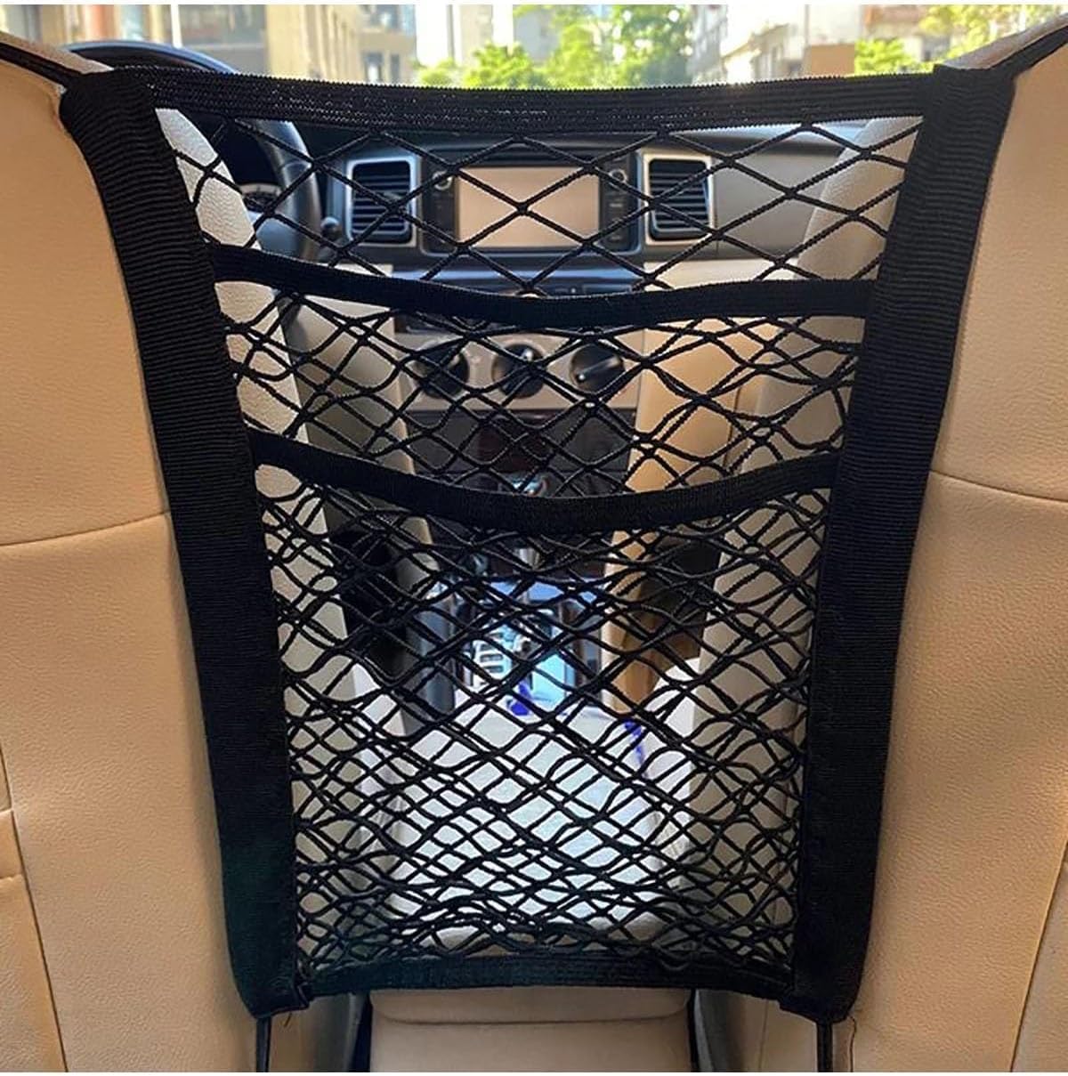 Tryagat Car Mesh Organizer for Lexus LBX FWD 2024-2025 Seat Back Storage Net Barrier Pet Isolation Pouch Elastic Oxford Cloth Tidy Stretchy