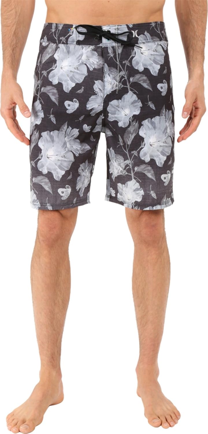 Hurley Men's Phantom Flora 19" Boardshorts Black Swimsuit Bottoms