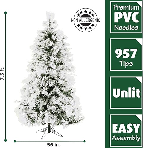 Miniatura 113 de Fraser Hill Farm - Árbol de Navidad, pino aterciopelado nevado, 10 pies LED doble multicolor y blanco cálido,Iluminación de cadena LED blanca