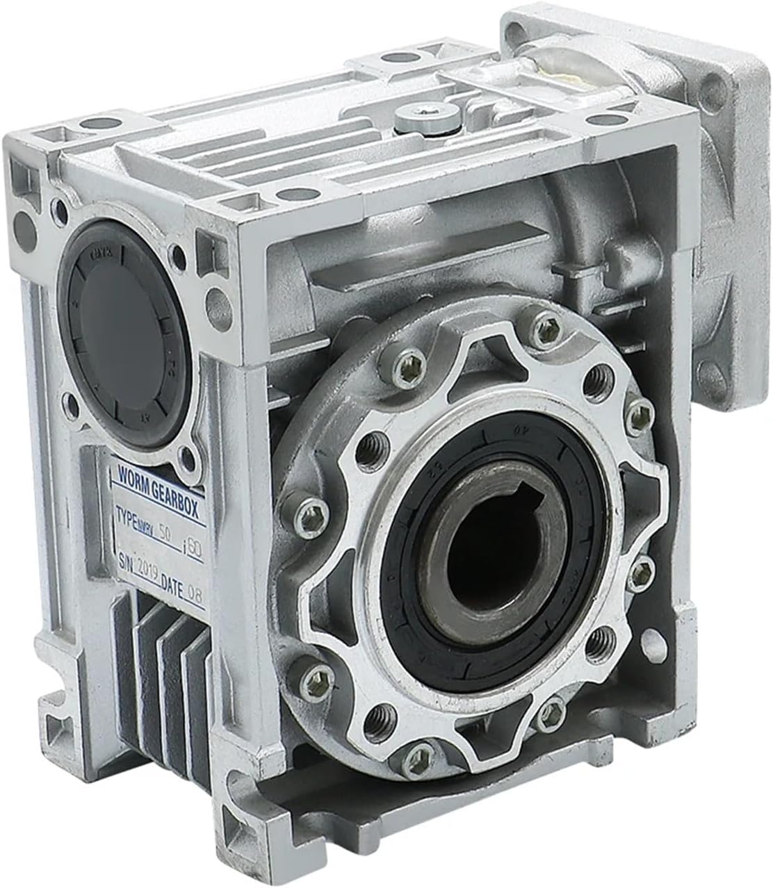 NMRV050 Worm Reducer 1:7.5/10/15/20/25/30/40/50/60/80/100 Ratio 14mm/19mm Input Shaft Gearbox(RATIO 40-INPUT 19 FOR NAME36)
