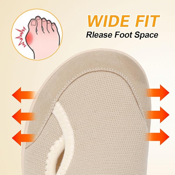 Zapatillas Mujer Ancho Ajustable Edema Artritis Casa Interior Exterior miniatura 4