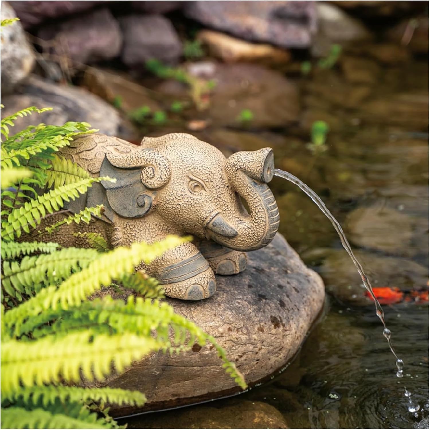 Outdoor Water Fountain Pond spitters for Small Ponds Spitter Fountain Creative Animal Pond Automatic Circulation Water Landscaping Ornaments